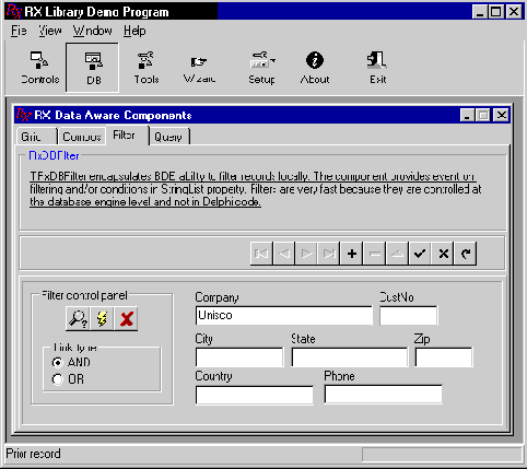 Страница RX DBAware